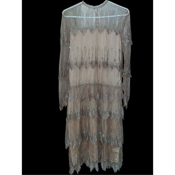 Rina diMontella Dresses & Skirts - RARE VINTAGE SHOWSTOPPER BEAUTIFUL Vintage Rina diMontella Beige Rhinestones Sil